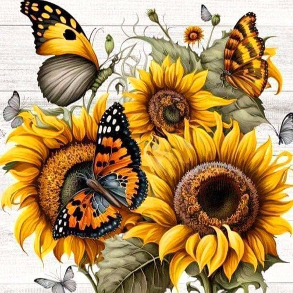 Sunflower - Full Round Drill Diamond Painting 30*30CM