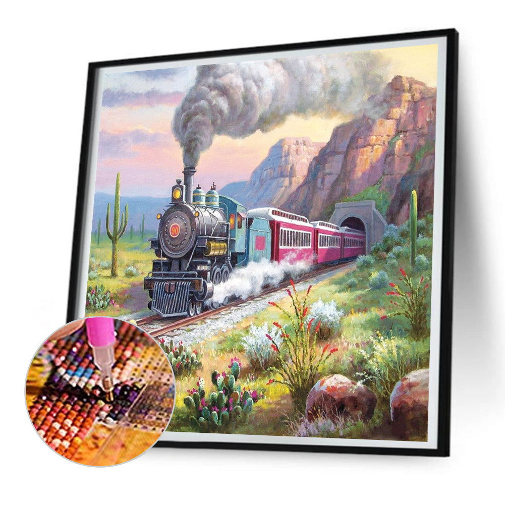 Small Train - Full Round Drill Diamond Painting 30*30CM