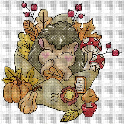 Autumn Of Stamps - 16CT Stamped Cross Stitch 17*17CM(Joy Sunday)