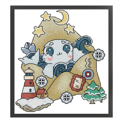 Winter Of Stamps - 16CT Stamped Cross Stitch 15*17CM(Joy Sunday)