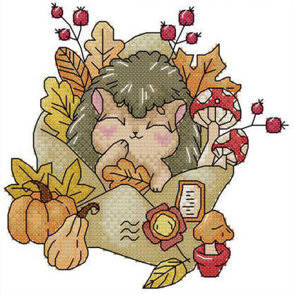 Autumn Of Stamps - 14CT Stamped Cross Stitch 19*19CM(Joy Sunday)