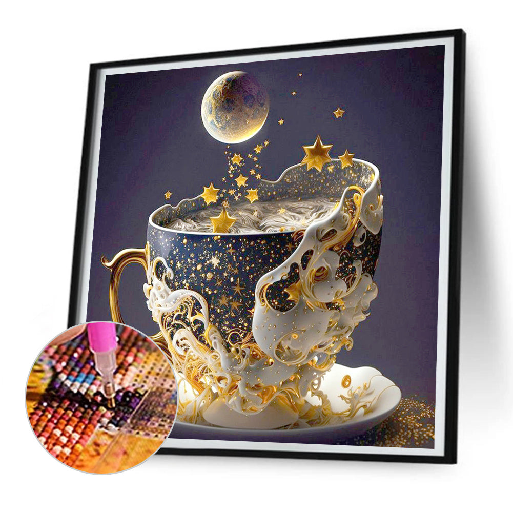 Starry Sky Teacup - Full Round Drill Diamond Painting 30*30CM