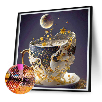 Starry Sky Teacup - Full Round Drill Diamond Painting 30*30CM