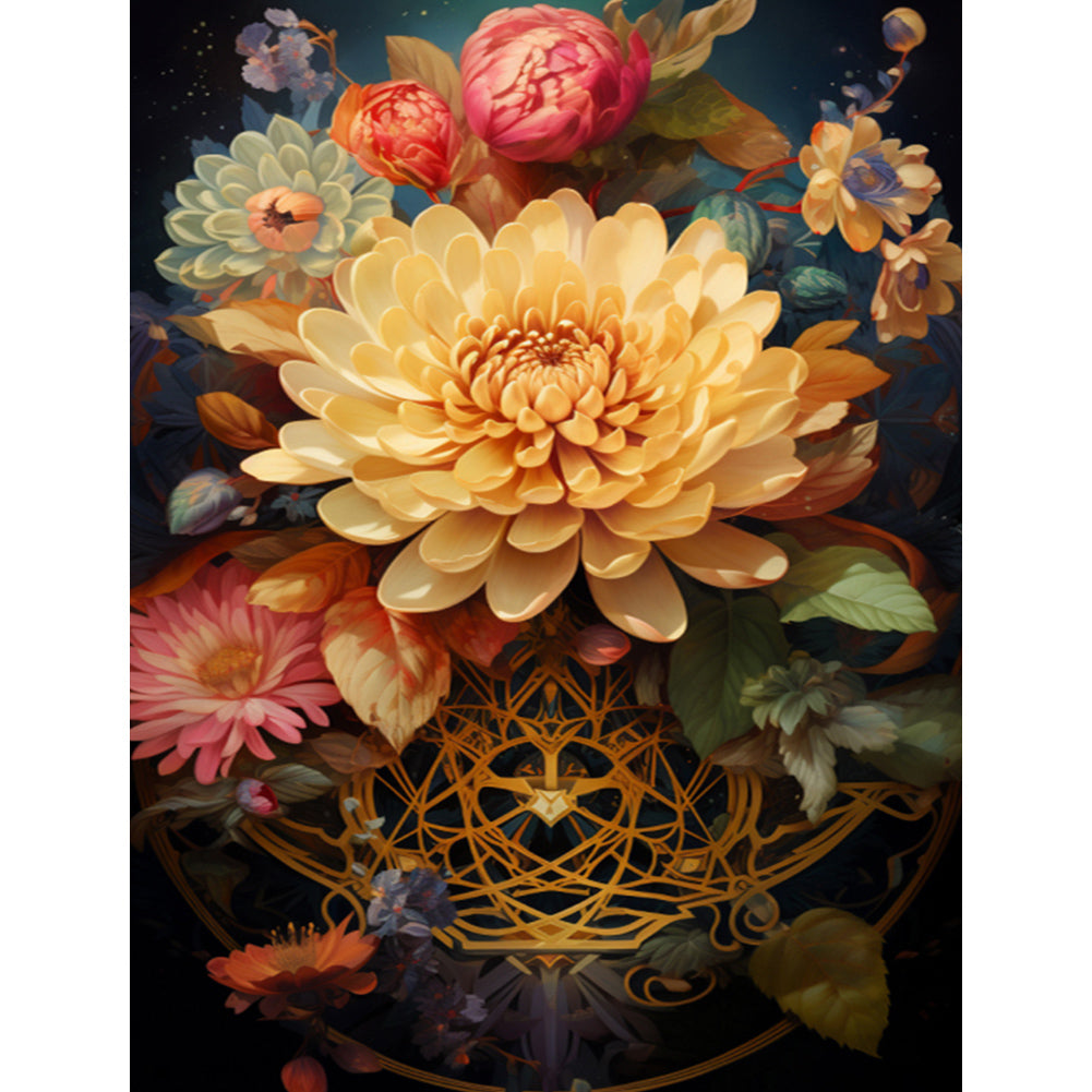 Flowers - Full Square Drill Diamond Painting 30*40CM