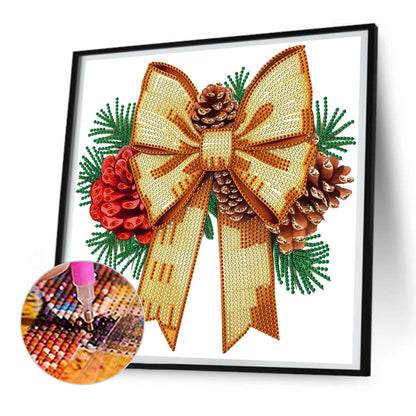 Christmas Bow - Special Shaped Drill Diamond Painting 30*30CM