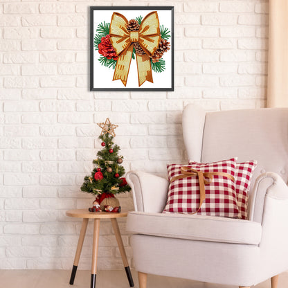 Christmas Bow - Special Shaped Drill Diamond Painting 30*30CM