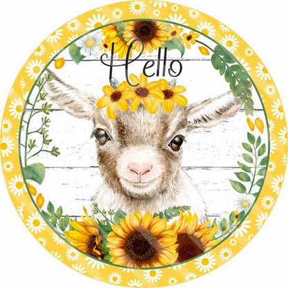 Sunflower Lamb - Full Round Drill Diamond Painting 30*30CM