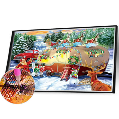 Christmas Campervan - Full Round Drill Diamond Painting 40*30CM