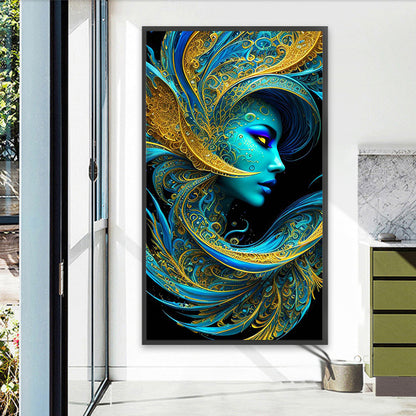 Mask Blue Beauty - Full Square Drill Diamond Painting 40*70CM