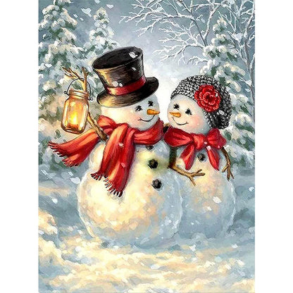 Winter Snowman - Full Square Drill Diamond Painting 45*60CM