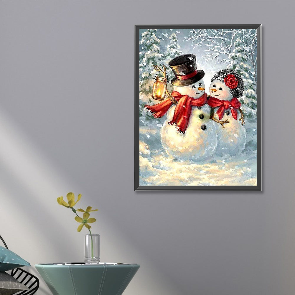 Winter Snowman - Full Square Drill Diamond Painting 45*60CM