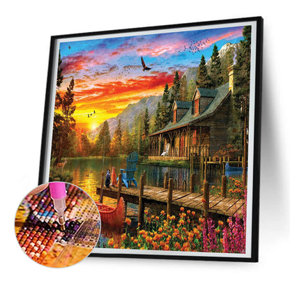 Landscape - Full Round Drill Diamond Painting 30*30CM