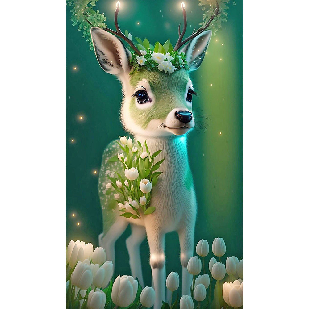 Deer - Full Round Drill Diamond Painting 40*70CM