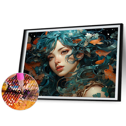 Goldfish Woman - Full Square Drill Diamond Painting 40*50CM