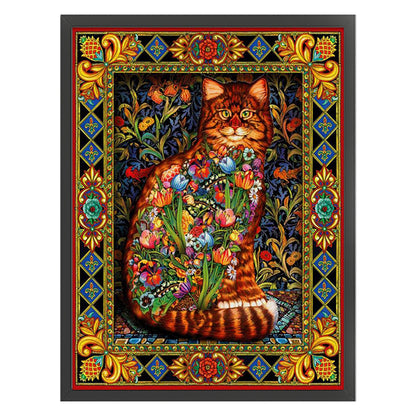 Retro Cat - 18CT Stamped Cross Stitch 45*60CM