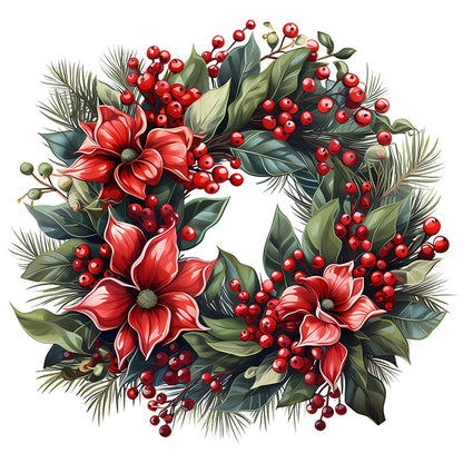 Christmas Wreath - 18CT Stamped Cross Stitch 30*30CM