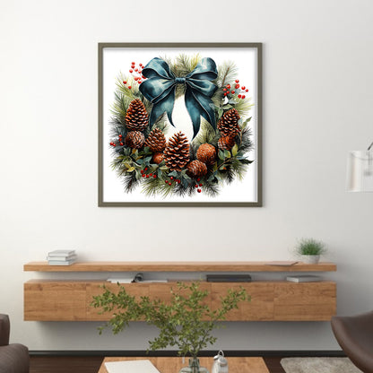 Christmas Wreath - 18CT Stamped Cross Stitch 30*30CM