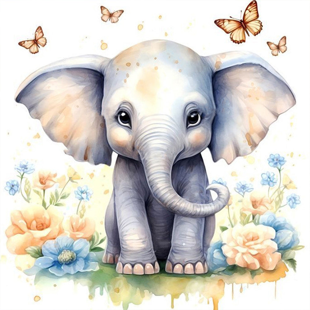 Elephant - Full AB Dril Square Diamond Painting 40*40CM