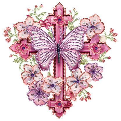 Butterfly Cross - Special Shaped Drill Diamond Painting 30*30CM