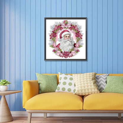 Pink Santa Claus - Special Shaped Drill Diamond Painting 30*30CM