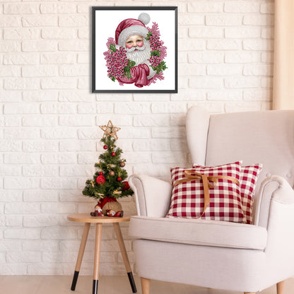 Pink Santa Claus - Special Shaped Drill Diamond Painting 30*30CM