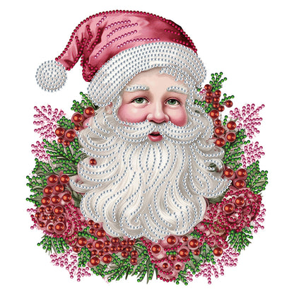 Pink Santa Claus - Special Shaped Drill Diamond Painting 30*30CM