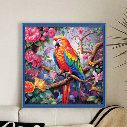 Flowers And Birds - 18CT Stamped Cross Stitch 40*40CM