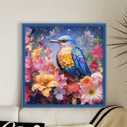 Flowers And Birds - 18CT Stamped Cross Stitch 40*40CM