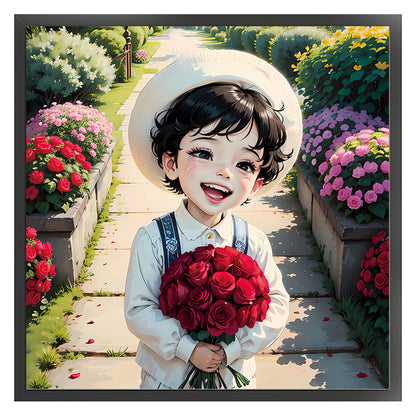 Rose Boy - 11CT Stamped Cross Stitch 50*50CM