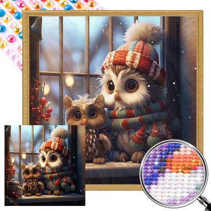 Winter Night Animals - Full AB Dril Round Diamond Painting 40*40CM