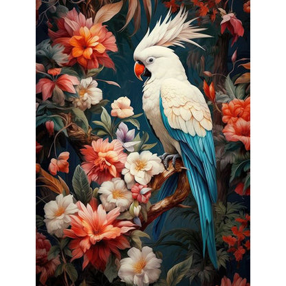 Parrot On Flower Branch - Full Round Drill Diamond Painting 30*40CM