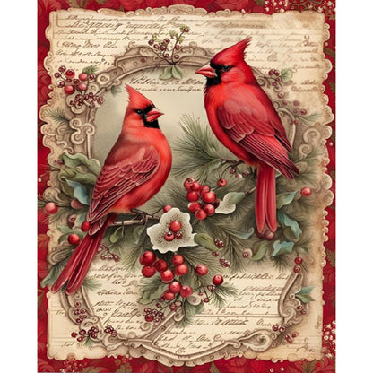 Christmas Cardinal - Full Square Drill Diamond Painting 40*50CM