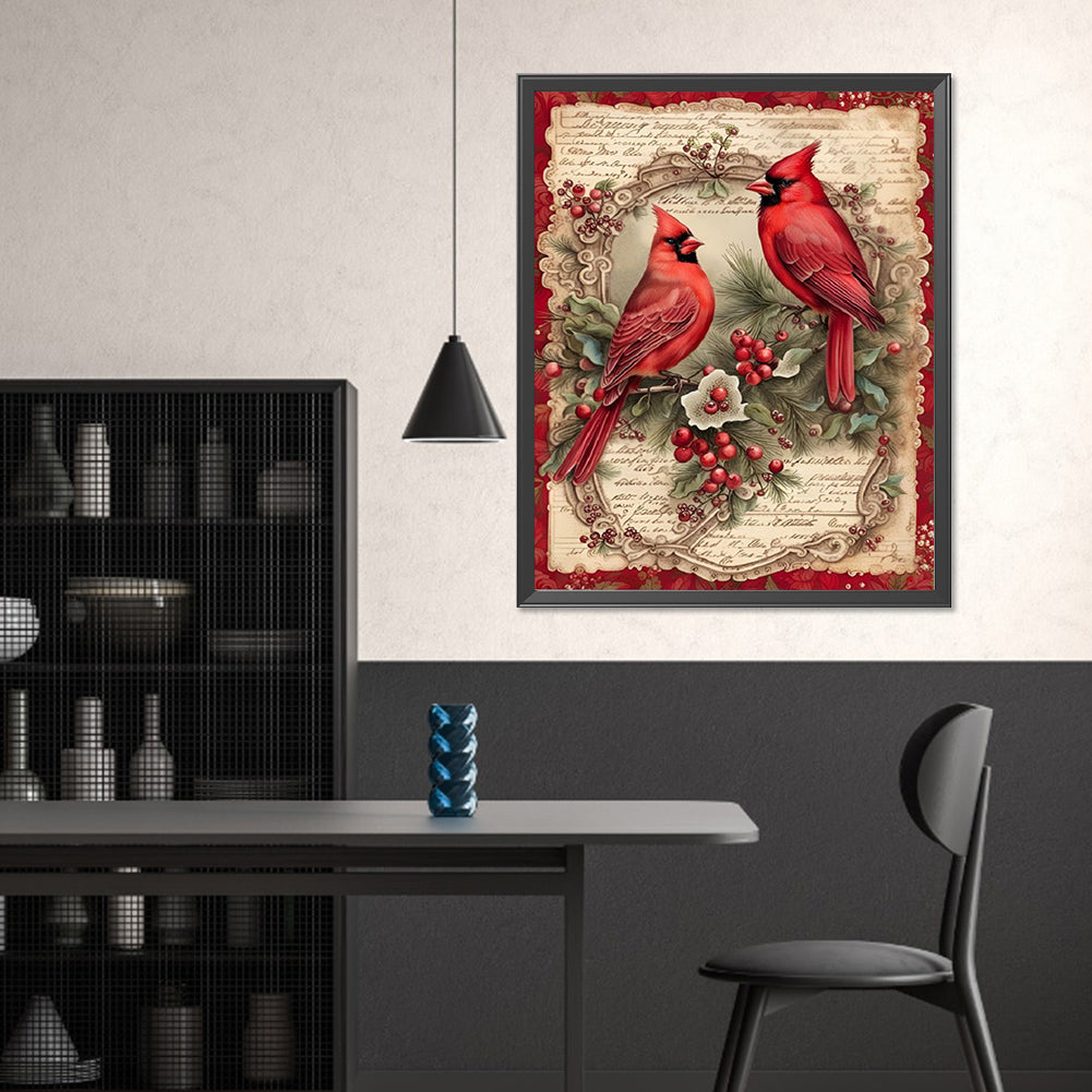 Christmas Cardinal - Full Square Drill Diamond Painting 40*50CM