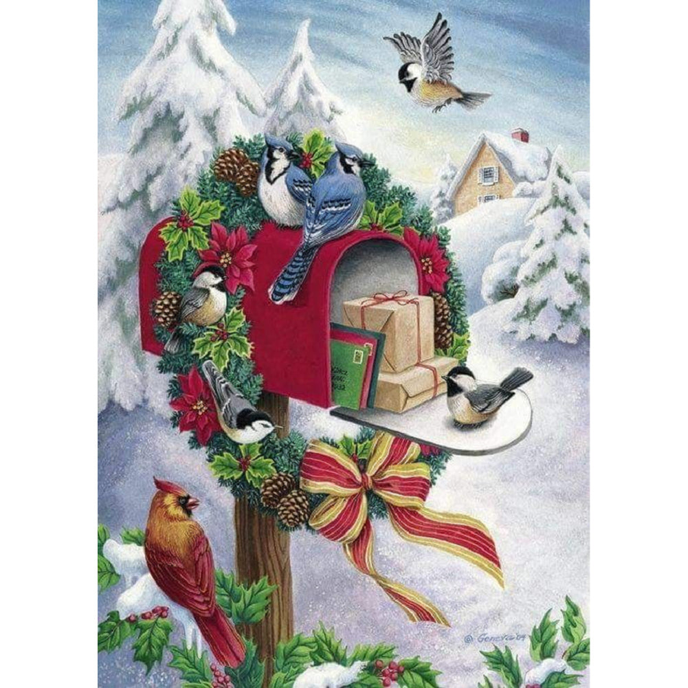 Cardinal In Snow Scene - Full Square Drill Diamond Painting 30*40CM