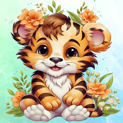 Tiger - Full Round Drill Diamond Painting 30*30CM