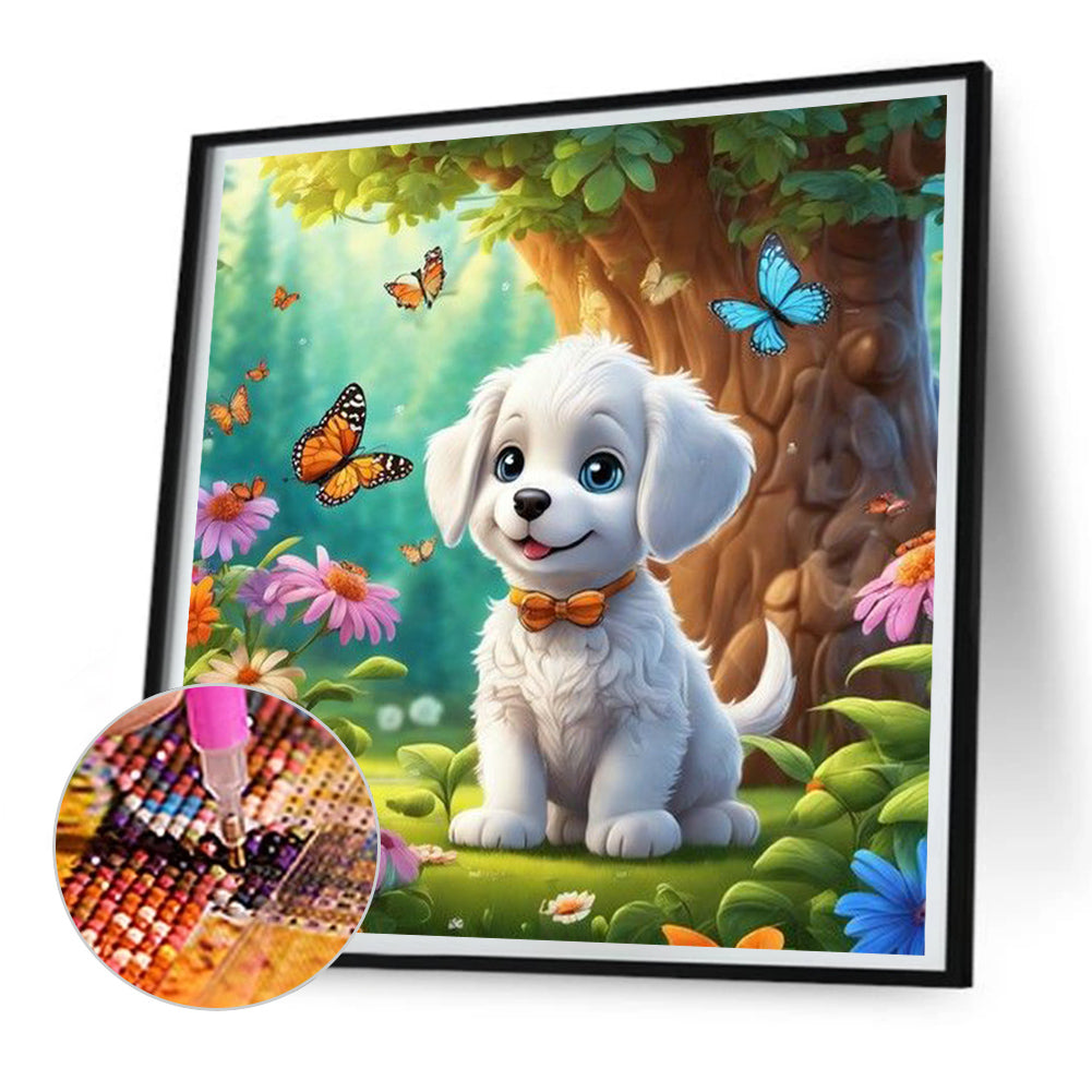 Puppy - Full Round Drill Diamond Painting 30*30CM
