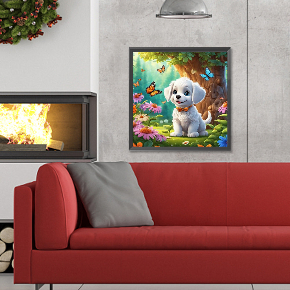 Puppy - Full Round Drill Diamond Painting 30*30CM