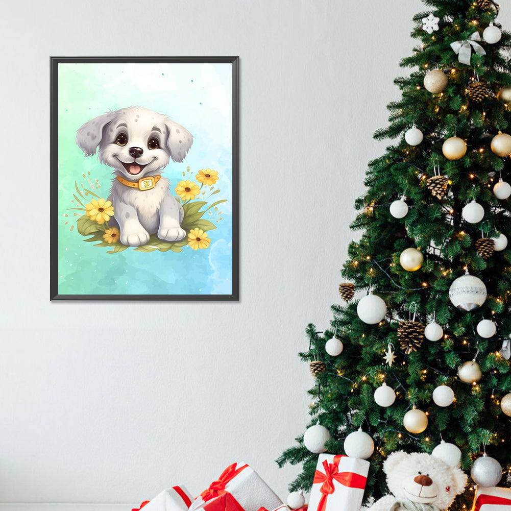 Puppy - Full Round Drill Diamond Painting 30*40CM