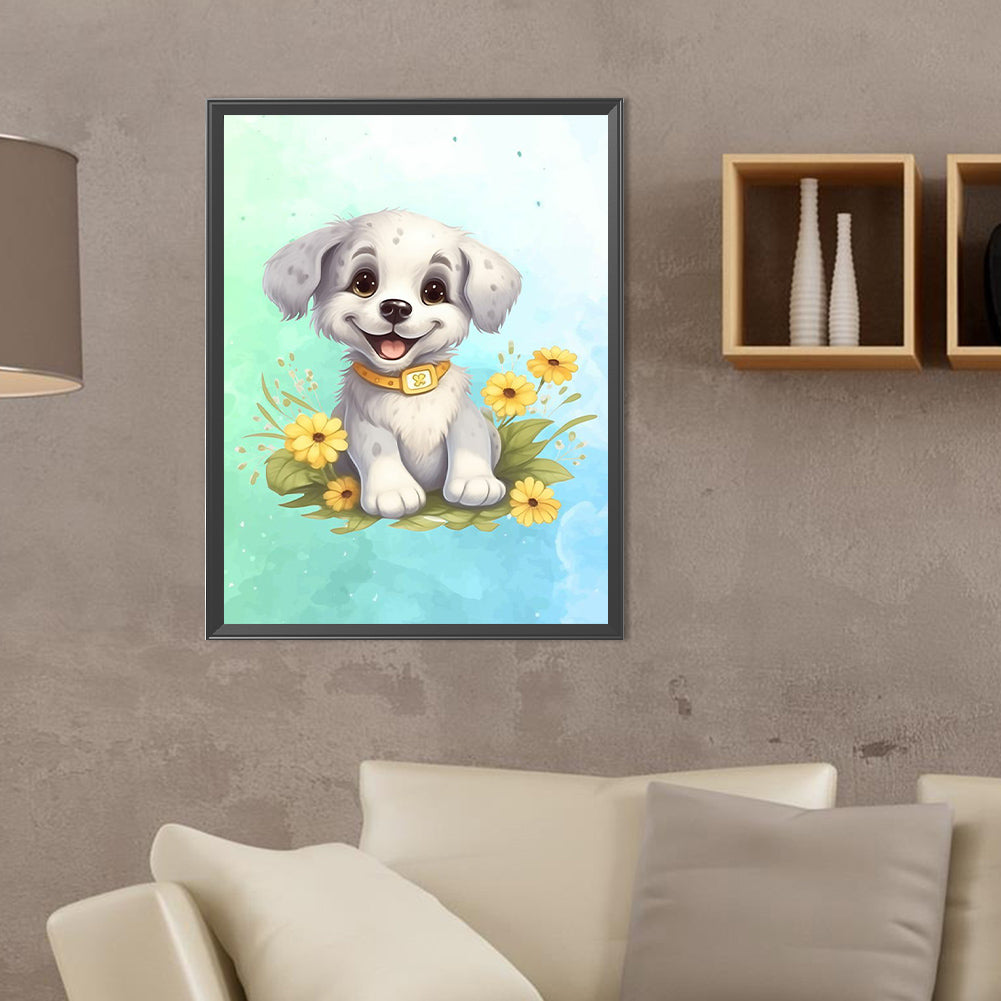 Puppy - Full Round Drill Diamond Painting 30*40CM