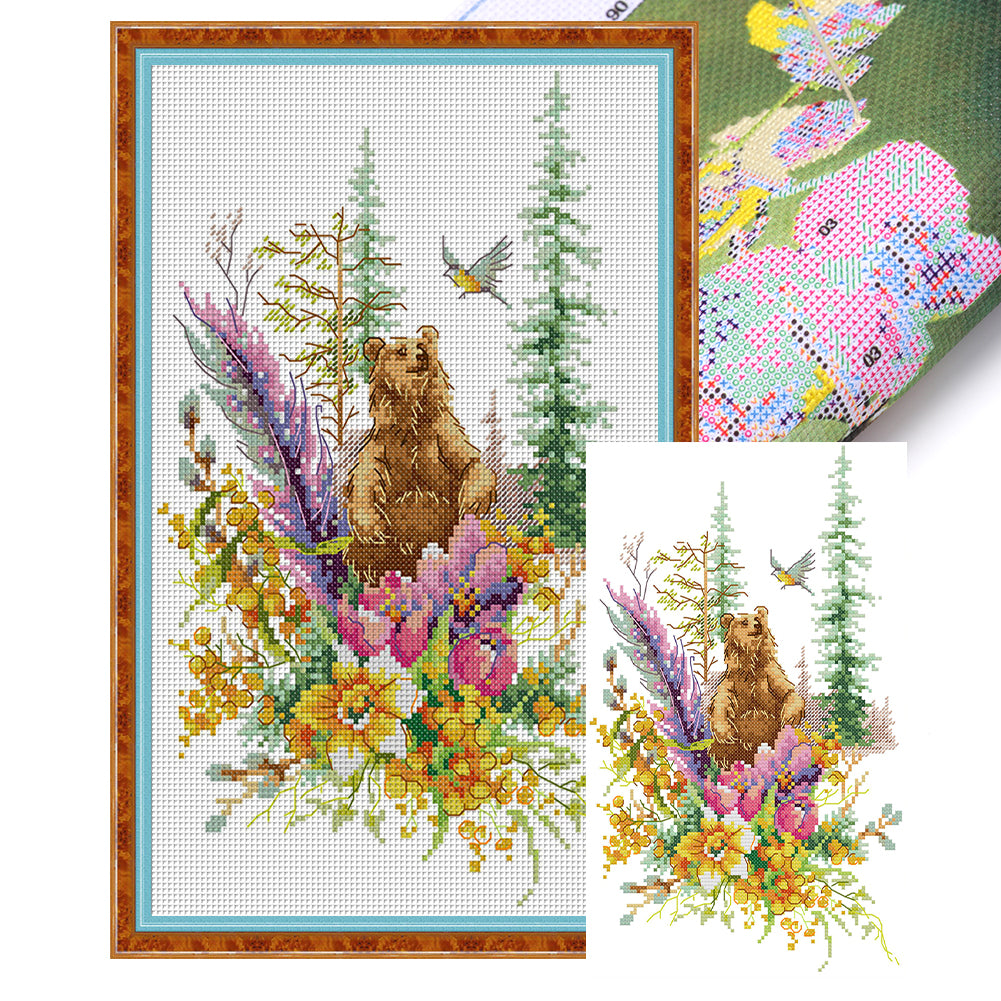 The Spirit Of The Spring Forest - 14CT Stamped Cross Stitch 22*34CM(Joy Sunday)