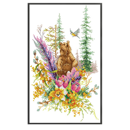 The Spirit Of The Spring Forest - 14CT Stamped Cross Stitch 22*34CM(Joy Sunday)