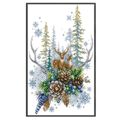 Winter Forest Elf - 14CT Stamped Cross Stitch 22*34CM(Joy Sunday)