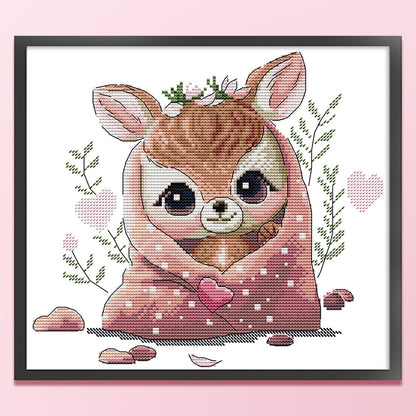 Deer - 14CT Stamped Cross Stitch 29*27CM(Joy Sunday)