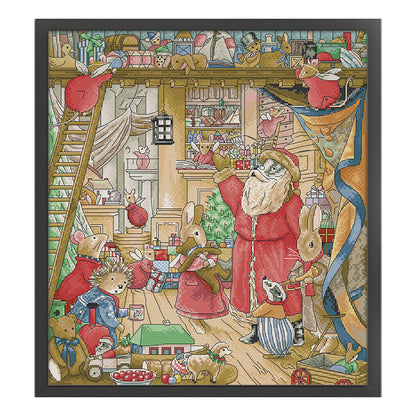 Legend Of Fox Village (Christmas) - 14CT Stamped Cross Stitch 40*44CM(Joy Sunday)