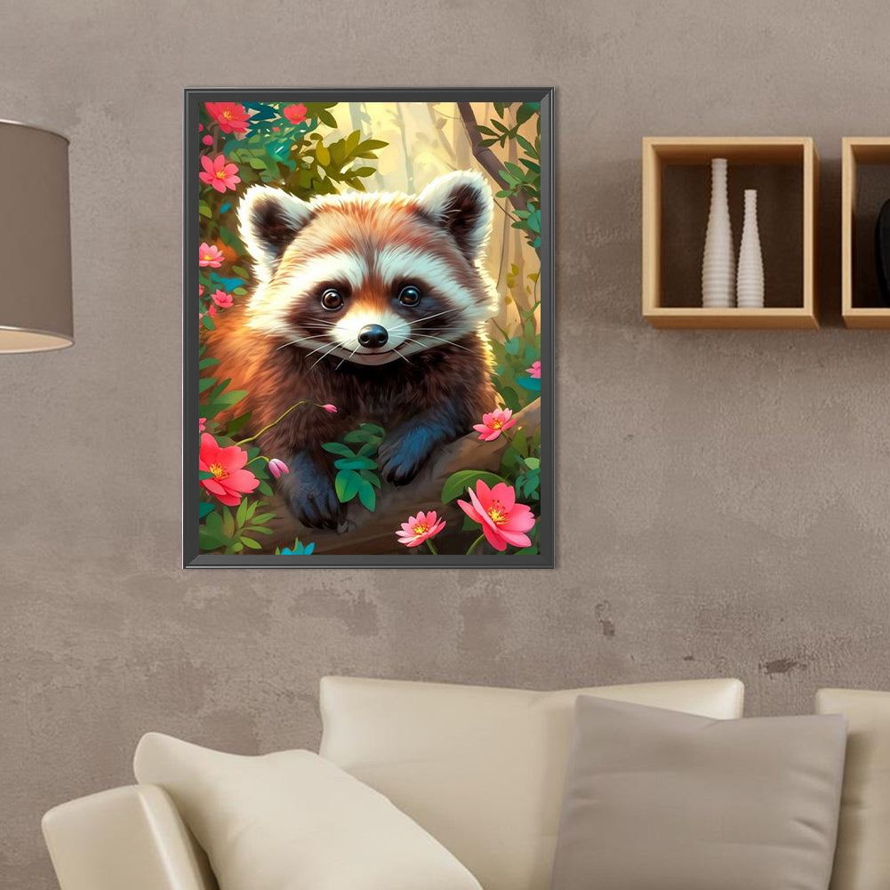 Raccoon - Full Round Drill Diamond Painting 30*40CM