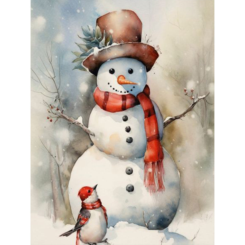 Christmas Snowman - Full Round Drill Diamond Painting 30*40CM