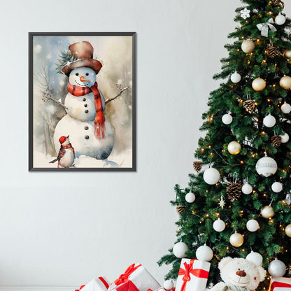 Christmas Snowman - Full Round Drill Diamond Painting 30*40CM