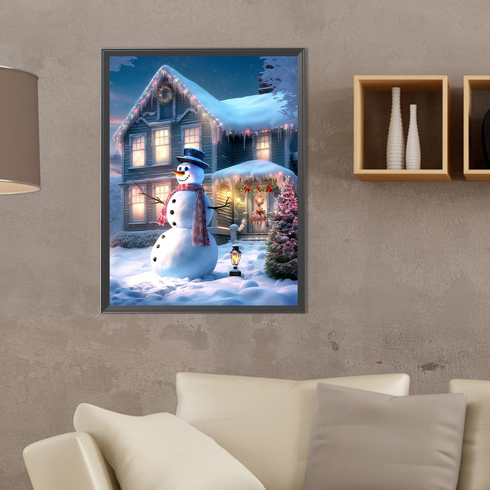 Christmas Snowman - Full Round Drill Diamond Painting 30*40CM