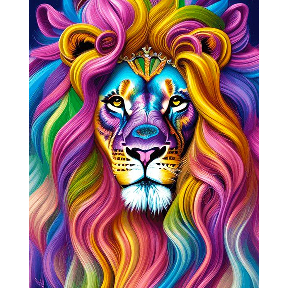 Colorful Lion - Full Square Drill Diamond Painting 40*50CM