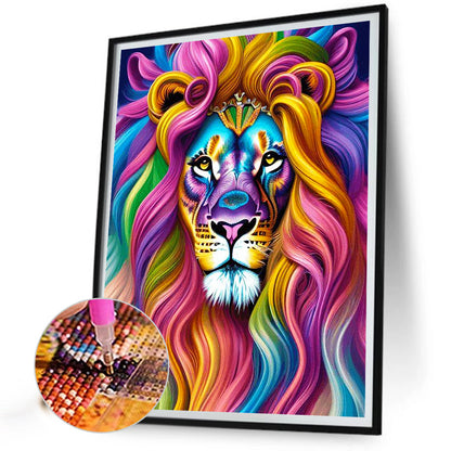 Colorful Lion - Full Square Drill Diamond Painting 40*50CM